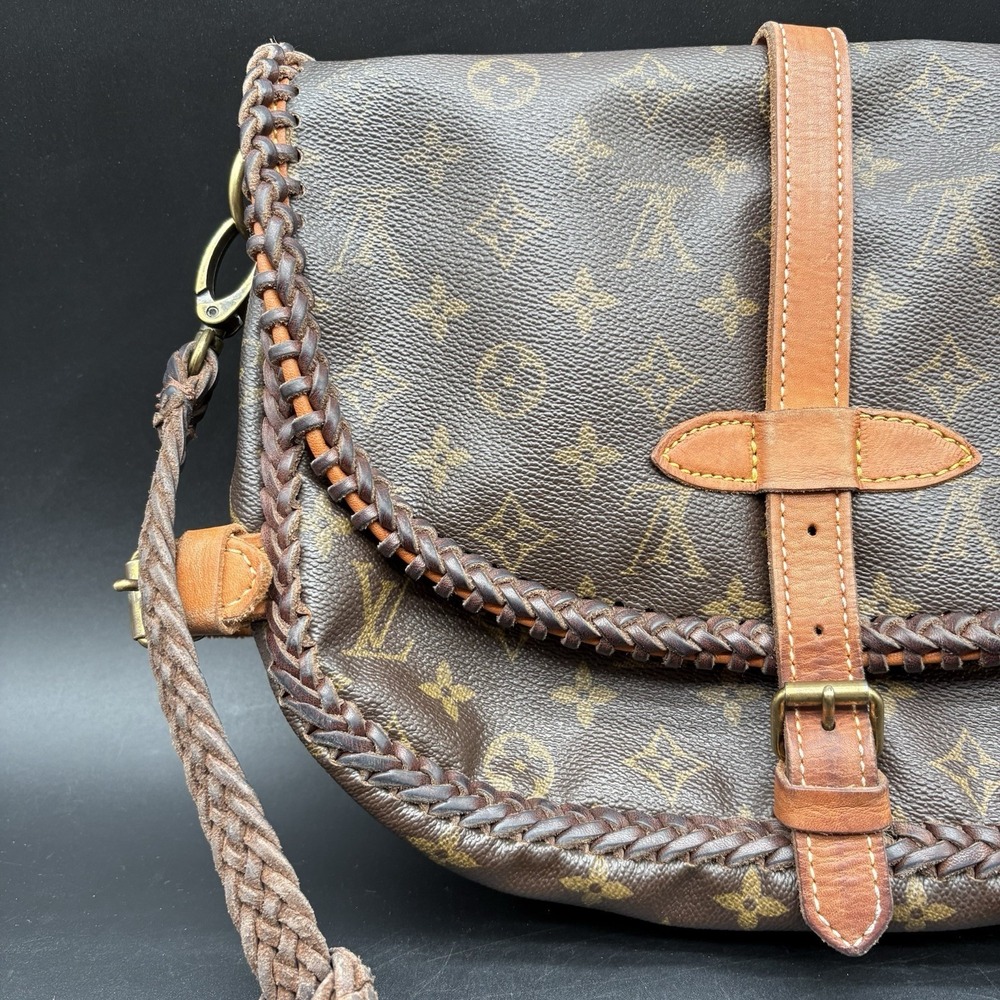 Louis Vuitton Monogram Braided Leather Shoulder Bag Vintage 90s Authentic COA - Picture 5 of 16